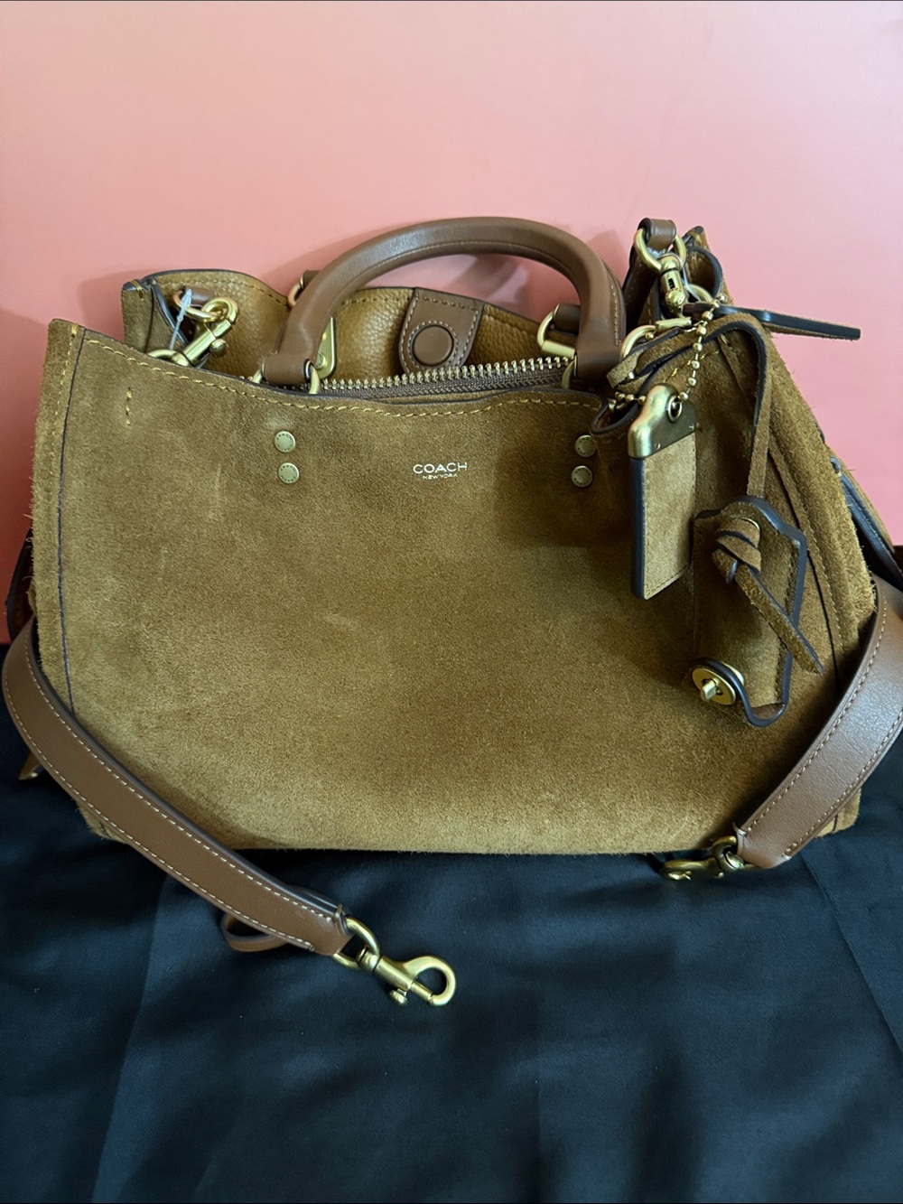 Coach Rogue 31 Warm Brown Suede - VGUC